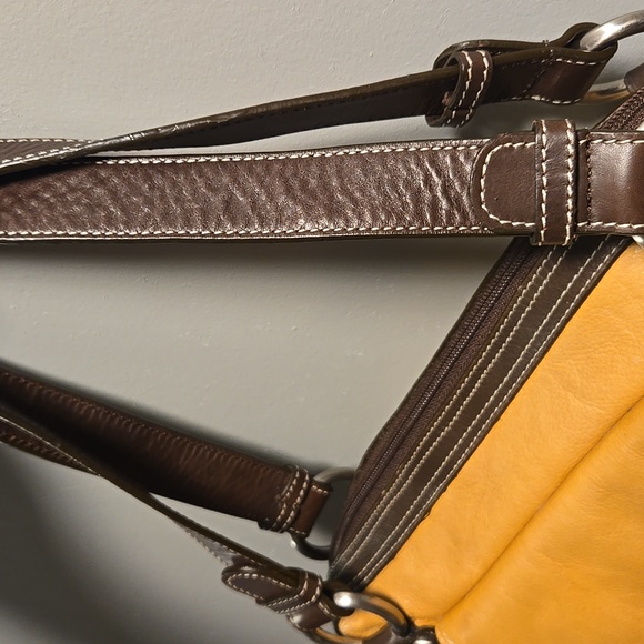 Sophia Visconti Yellow and Brown Shoulder Bag - Picture 10 of 10